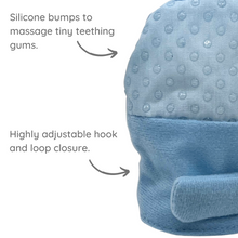 Laden Sie das Bild in den Galerie-Viewer, Gummee Mitts Kratzfeste Zahnungsfäustlinge, 0–3 Monate, Blau