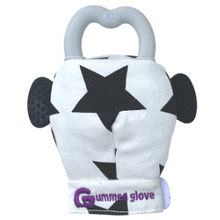 Laden Sie das Bild in den Galerie-Viewer, gummee glove teething mitten for babies teether ring set with silicone baby teether black and white perfect for baby shower gift