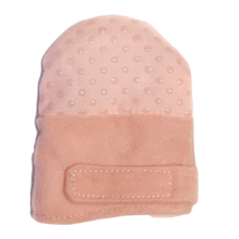 Laden Sie das Bild in den Galerie-Viewer, back of anti scratch teething mittens showing hook and loop closure