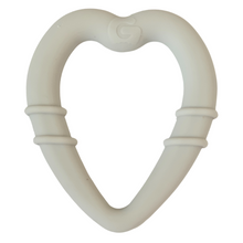 Load image into Gallery viewer, Gummee Heart Shaped Silicone Teething Ring Grey