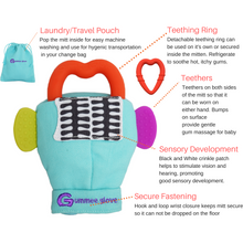 Laden Sie das Bild in den Galerie-Viewer, gummee glove teething mitten for babies teething ring set with silicone baby teether teething guide