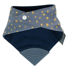 Load image into Gallery viewer, Neckerchew Midnight Stars Teething Bib