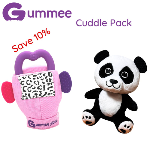 Gummee Deluxe Pack-Gummee Handschuh Türkis und Link N Teethe