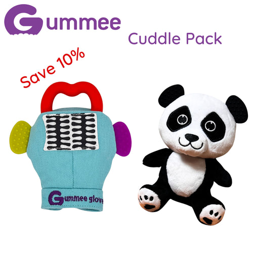 Gummee Cuddle Pack-Gummee Glove Turquoise and Plushee Pandee
