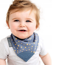 Load image into Gallery viewer, Neckerchew Midnight Stars Teething Bib