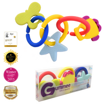 Load image into Gallery viewer, teething ring set with silicone teether links baby teething teething toys