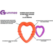 Load image into Gallery viewer, detachable silicone heart teething ring for young teethers pain relief for teethers teething guide