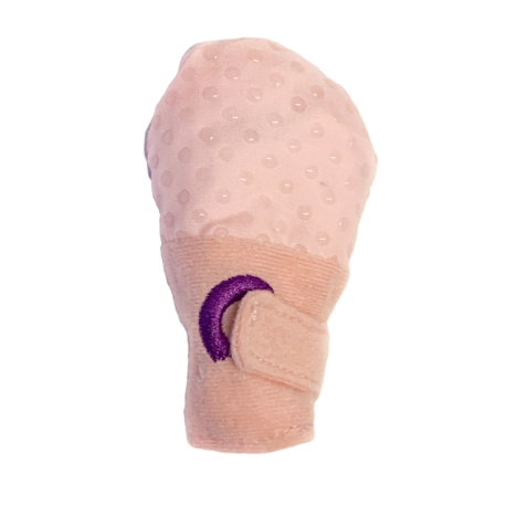 gummee mitts showing hook and loop closed to wrap around wrist