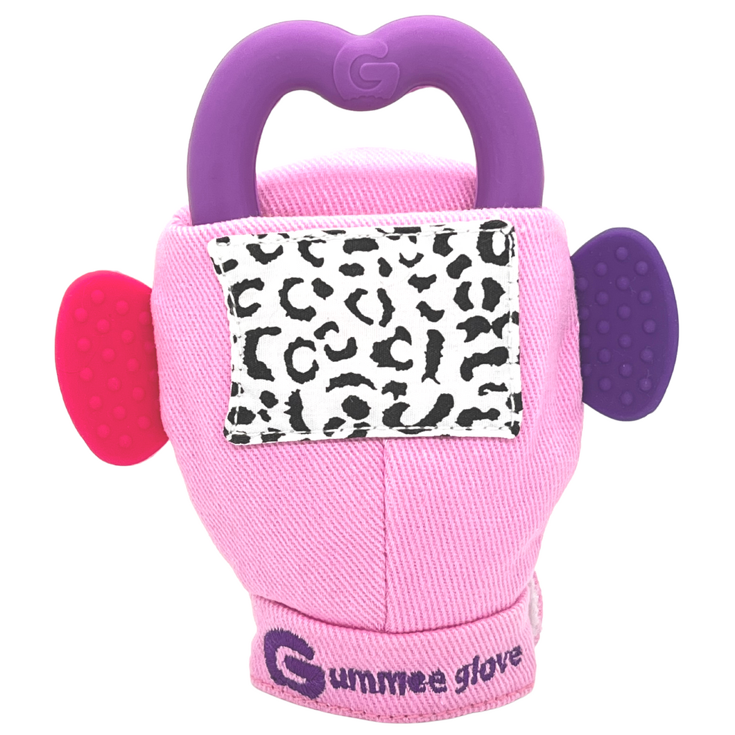 Gummee glove teething mitten Pink and Heart shaped Ring