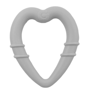 Gummee heart silicone teething ring in grey