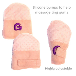 Gummee-Starterpaket (Rosa Handschuhe, Gummee-Handschuh Schwarz/Weiß und Lila Herz)