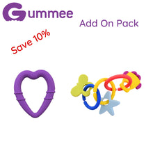 Load image into Gallery viewer, Gummee Add On Pack - Purple Heart Teether and Link N Teethe
