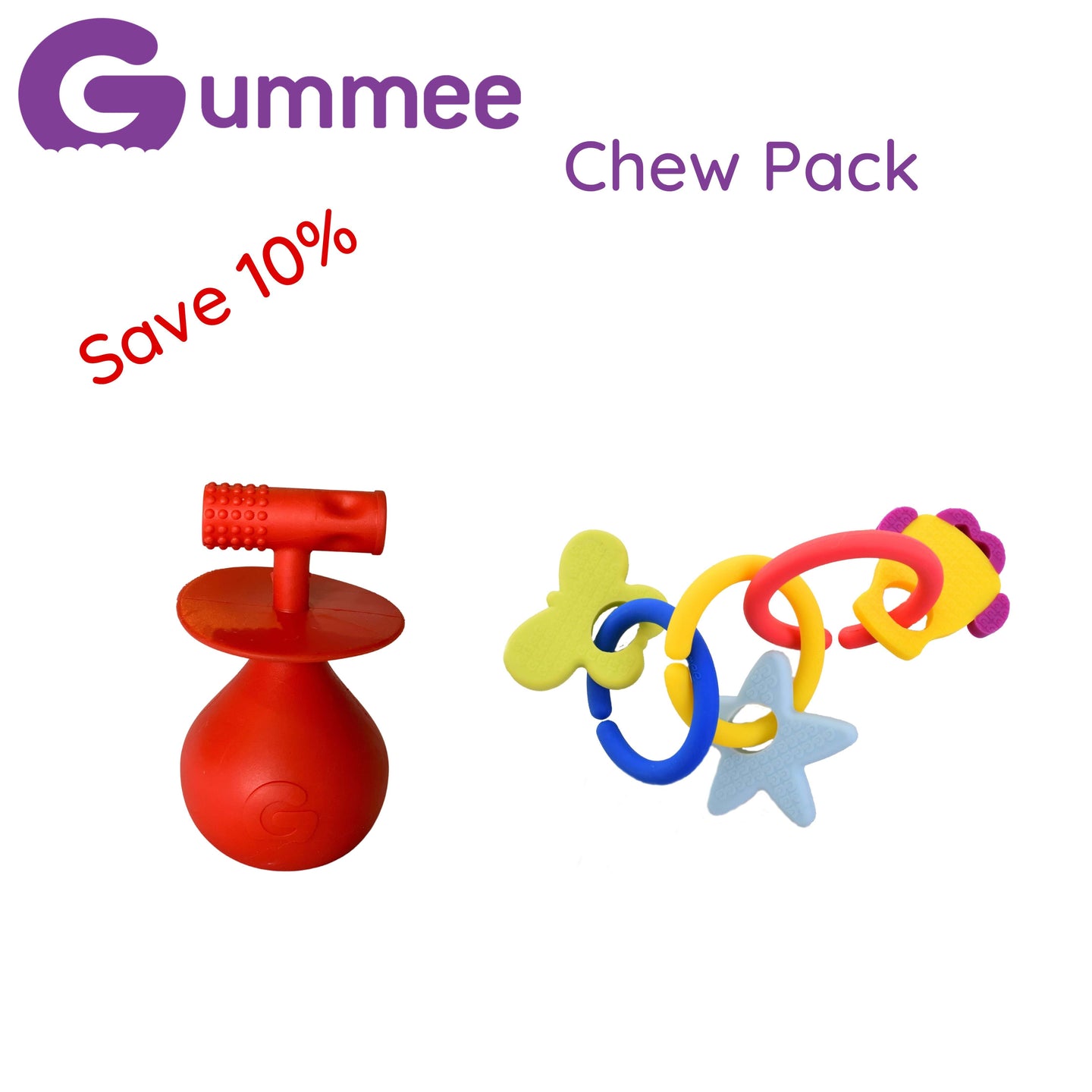 Gummee Kaupaket – Link N Teethe und Molar Mallet Beißring