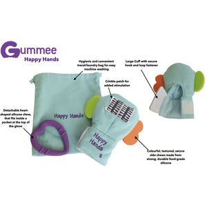 Gummee mouthing gloves for additional / special needs for any child that bites their hands guide