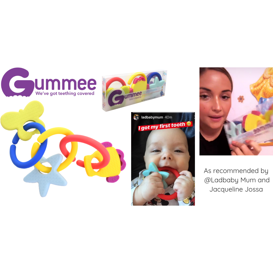 teething bangle or bracelet for parent to wear and child to teethe on in use
