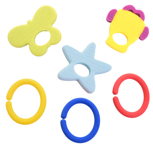 teething ring set with silicone teether links baby teething