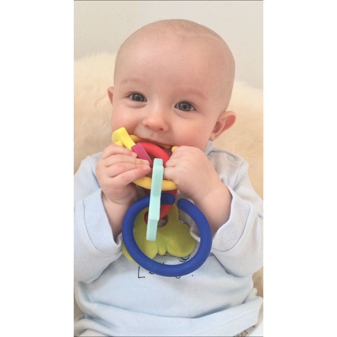 teething ring set with silicone teether links baby teething teething toys