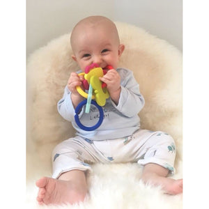 teething ring set with silicone teether links baby teething teething toys