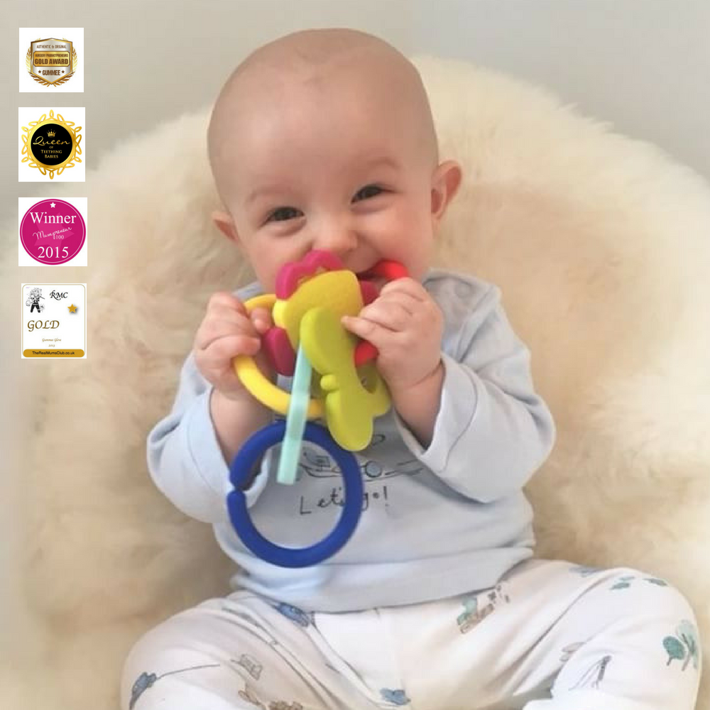teething ring set with silicone teether links baby teething teething toys
