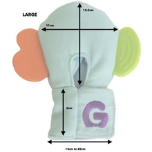Load image into Gallery viewer, Gummee mouthing gloves for additional / special needs measurements of the glove