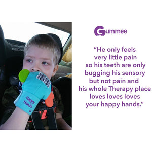 Gummee mouthing gloves for additional / special needs for any child that bites their hands testimonial