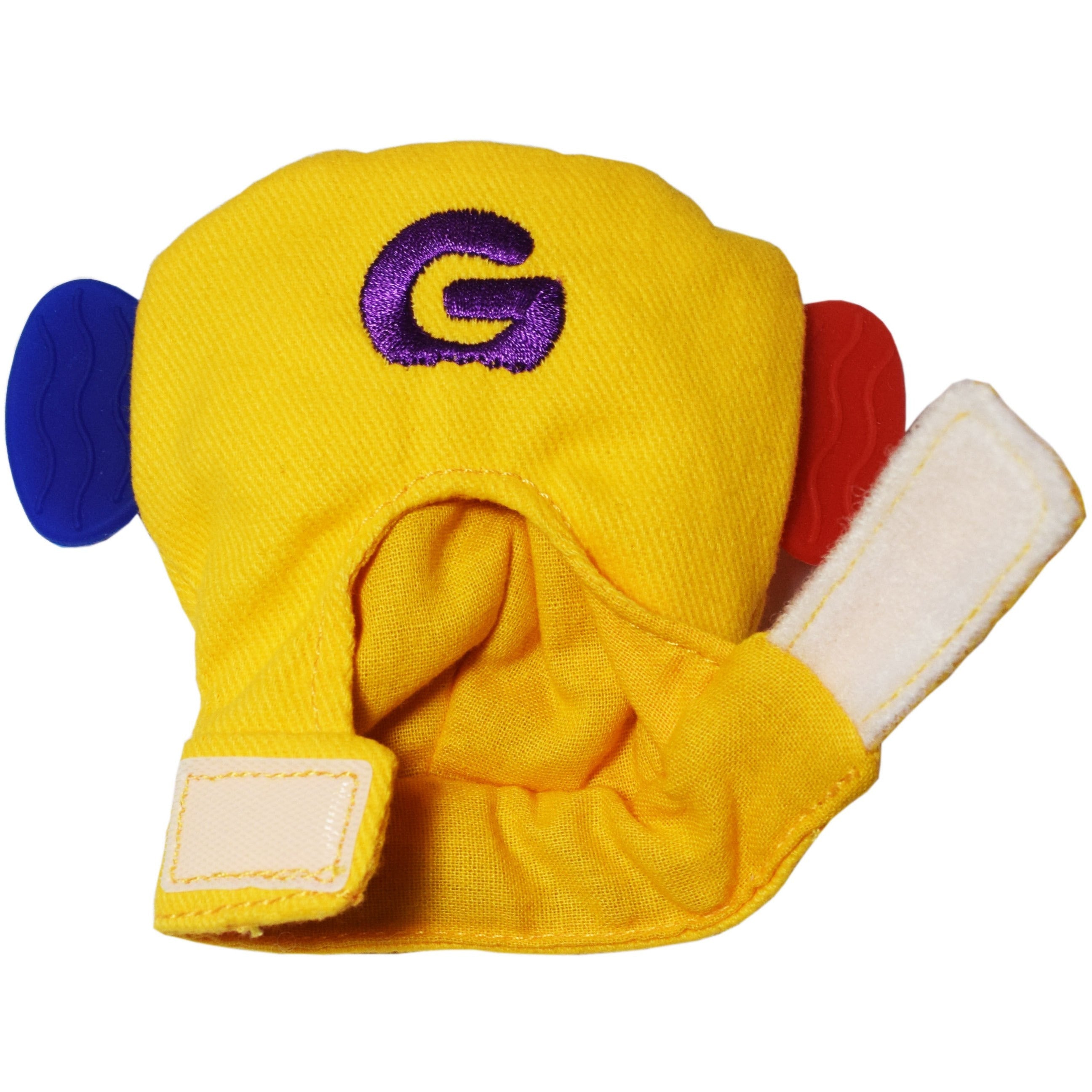 gummee glove teething mitten for babies teething ring set with silicone baby teether yellow perfect for baby shower gift