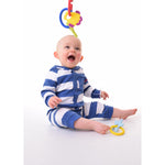 teething toy with silicone teether links baby teething in use