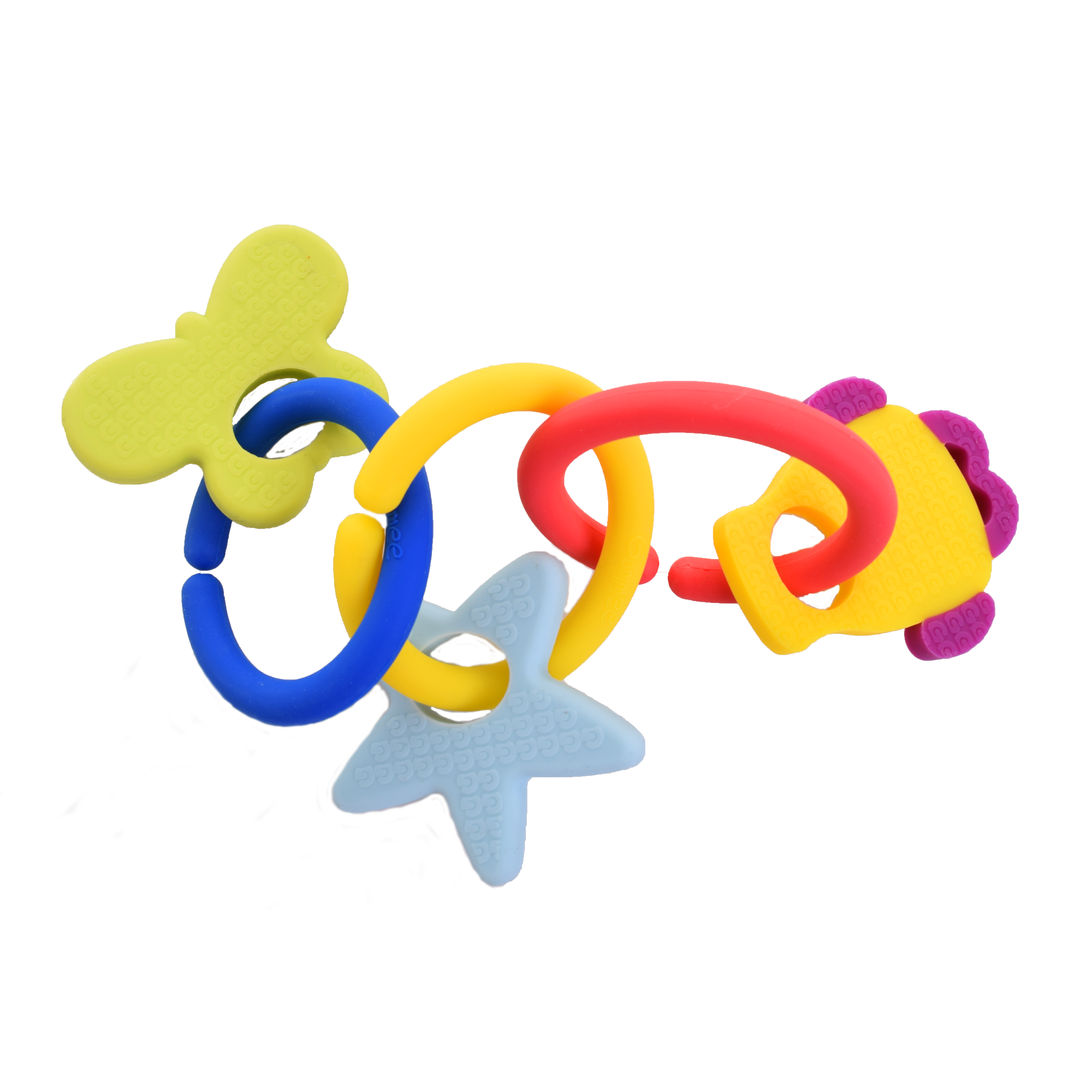 teething ring set with silicone teether links baby teething