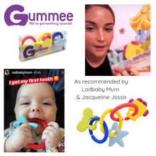 Laden Sie das Bild in den Galerie-Viewer, jacqueline jossa with teething ring set with silicone teether links baby teething