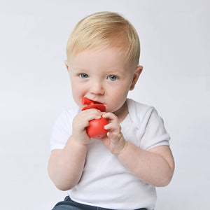 molar teether back teeth teething toy hygienically designed with wobble base in use