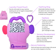 Load image into Gallery viewer, gummee glove teething mitten for babies teething ring set with silicone baby teether teething guide