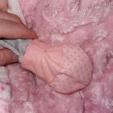 Load image into Gallery viewer, Gummee mitts being worn by a preemie baby