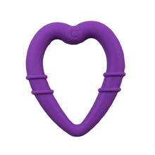 Laden Sie das Bild in den Galerie-Viewer, detachable silicone heart teething ring for young teethers pain relief for teethers purple