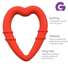 Load image into Gallery viewer, detachable silicone heart teething ring for young teethers pain relief for teethers teething guide