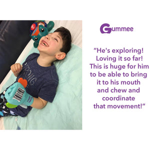 Gummee mouthing gloves for additional / special needs for any child that bites their hands testimonial