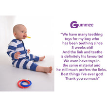 Load image into Gallery viewer, teething toy with silicone teether links baby teething guide