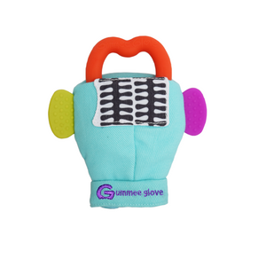 gummee glove teething mitten for babies teething ring set with silicone baby teether turquoise perfect for baby shower gift